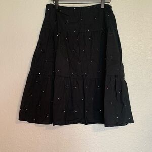 Nine & Company nine West black polka dot skirt size 14‎